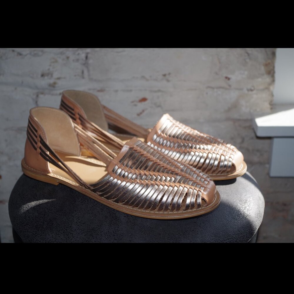 EUC ASOS Mileage Metallic Woven Flats